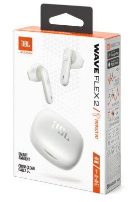 Гарнітура JBL WAVE FLEX 2 White (JBLWFLEX2WHT)  (7065576)