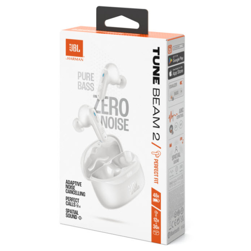 Гарнітура JBL TUNE BEAM 2 White (JBLTBEAM2WHT)  (7065582)
