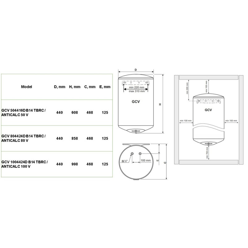 Водонагрівач Tesy GCV 504416D B14 TBRC / ANTICALC 50 V (7056337)
