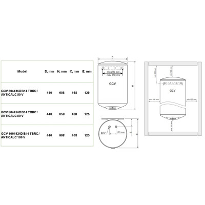 Водонагрівач Tesy GCV 1004424D B14 TBRC/ANTICALC 100 V (7056339)