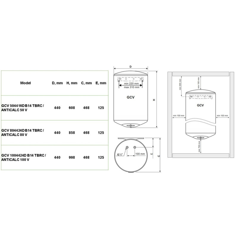 Водонагрівач Tesy GCV 1004424D B14 TBRC / ANTICALC 100 V (7056339)
