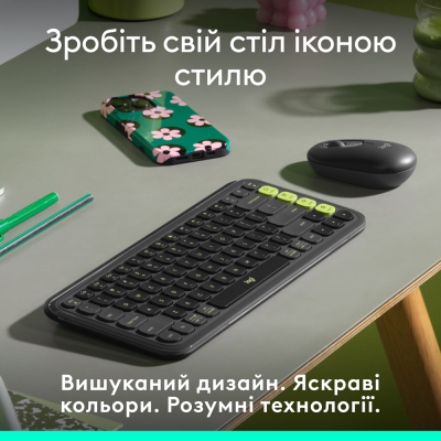 Клавіатура Logitech POP Icon Keys Graphite UKR (L920-013157) (7031715)