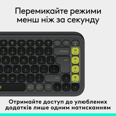 Клавіатура Logitech POP Icon Keys Graphite UKR (L920-013157) (7031715)