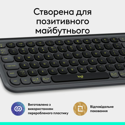 Клавіатура Logitech POP Icon Keys Graphite UKR (L920-013157) (7031715)