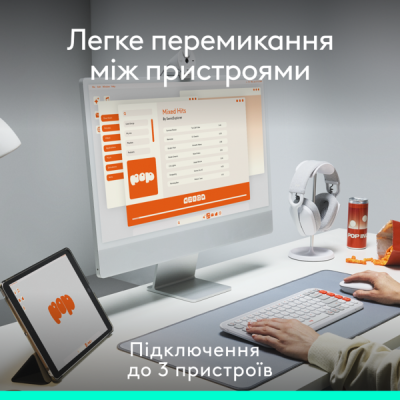 Миша Logitech POP with emoji Offwhite (L910-007411) (7031691)