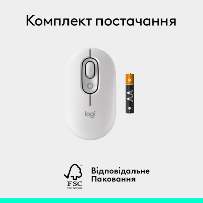 Миша Logitech POP with emoji Offwhite (L910-007411) (7031691)