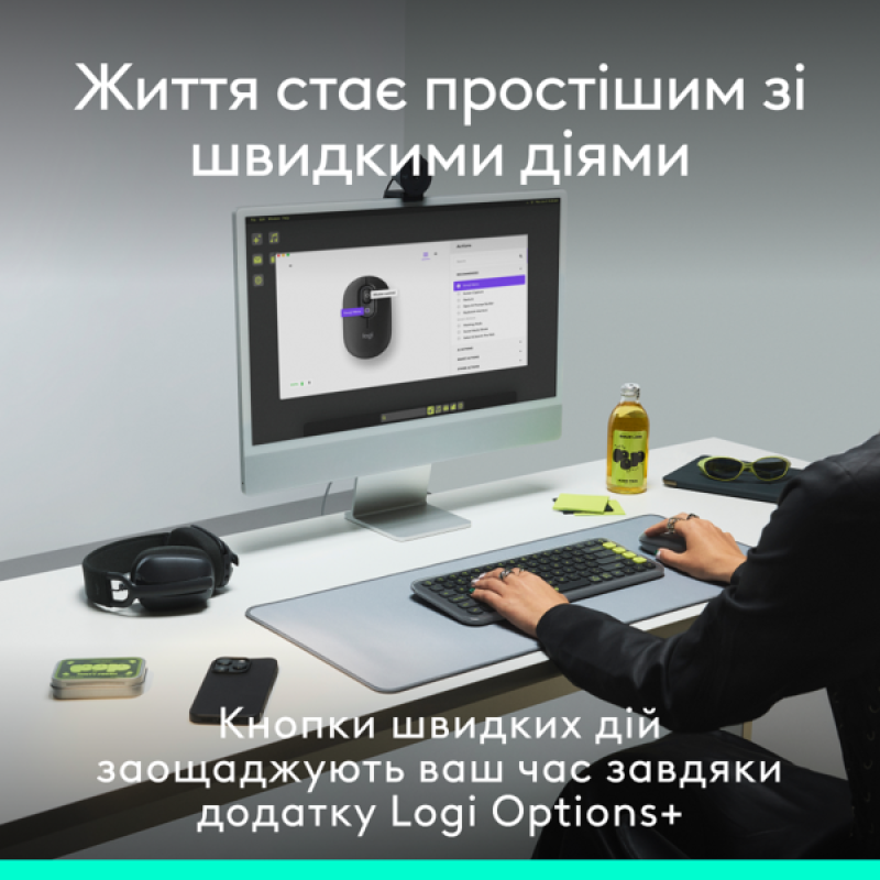 Миша Logitech POP with emoji Graphite (L910-007412)  (7031692)