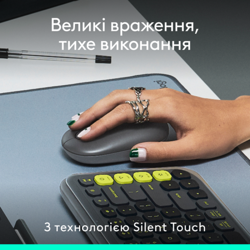 Миша Logitech POP with emoji Graphite (L910-007412)  (7031692)