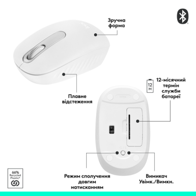 Миша Logitech M196 Bluetooth Off White (L910-007460) (7031696) Миша Logitech M196 Bluetooth Off White (L910-007460) (7031696)