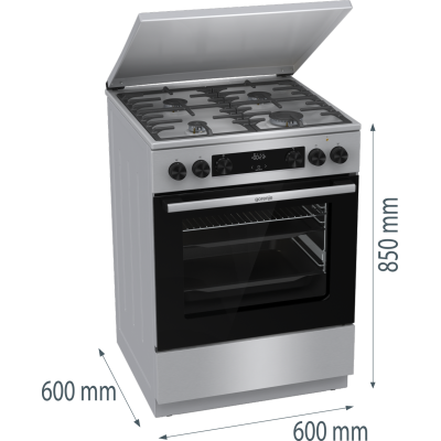 Комбінована плита Gorenje GKS6C71XF (FM6A4D-FPJDB) (7083202)