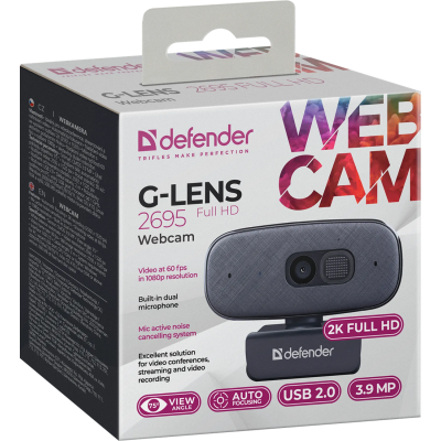 Веб-камера Defender G-lens 2695 FullHD 2K 1520p (69195) (7087407) Веб-камера Defender G-lens 2695 FullHD 2K 1520p (69195) (7087407)