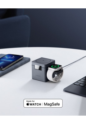 Бездротовий зарядний пристрій Anker MagGo Wireless Charging Station 15W 3-in-1 Cube Black (7089459)