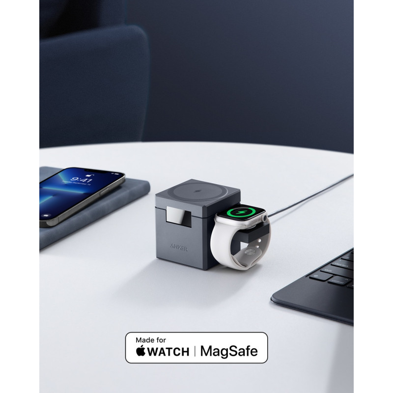 Бездротовий зарядний пристрій Anker MagGo Wireless Charging Station 15W 3-in-1 Cube Black (7089459)
