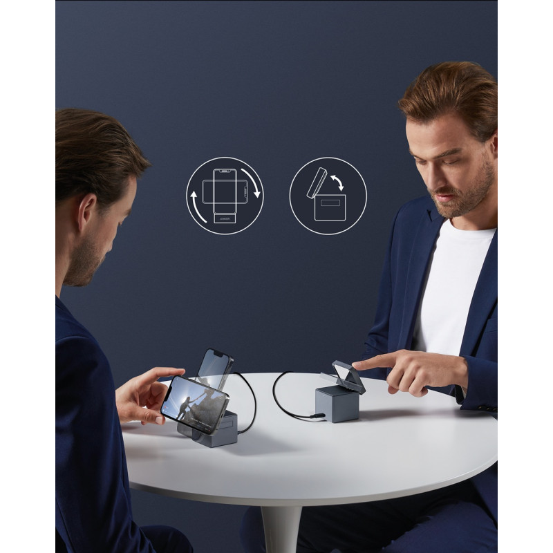 Бездротовий зарядний пристрій Anker MagGo Wireless Charging Station 15W 3-in-1 Cube Black (7089459)