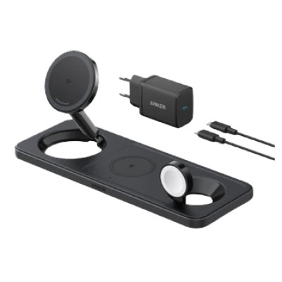 Бездротовий зарядний пристрій Anker MagGo Wireless Charging Station 15W 3-in-1 Pad Black (7089461)