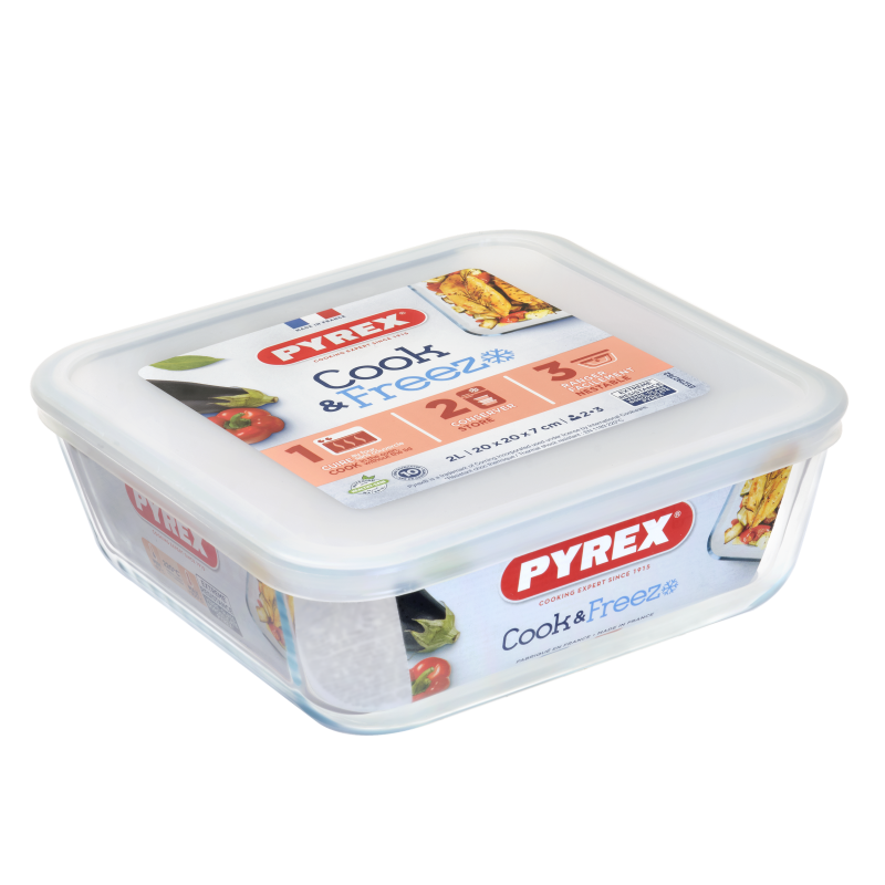 Форма з кришкою Pyrex Cook&Freez, 20х20х7 см (7092354)