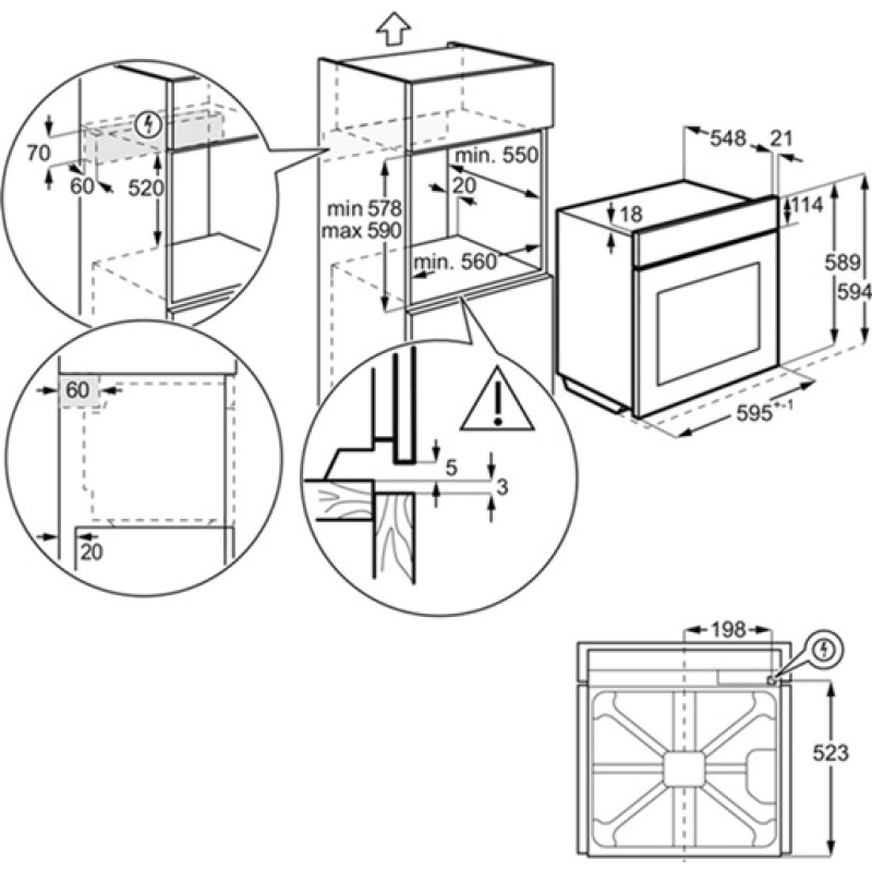 Електрична духова шафа Electrolux KODEF70X (7091776)