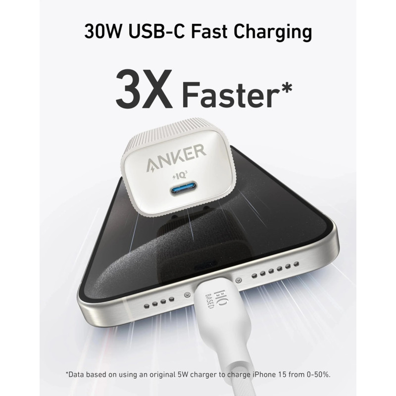 Мережевий зарядний пристрій Anker PowerPort 511 Nano IV - 30W USB-C White (6962736)