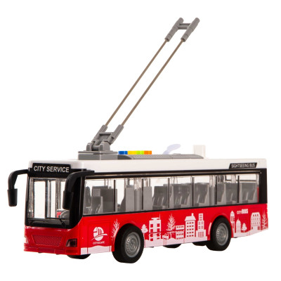 Іграшка DIY Toys Інерційний тролейбус зі звук. та світл. ефектами, дверцята відкриваються (1:16) (7080888)