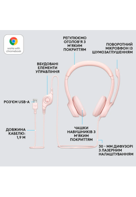 Гарнітура Logitech USB H390 (981-001281) Rose (6857748)