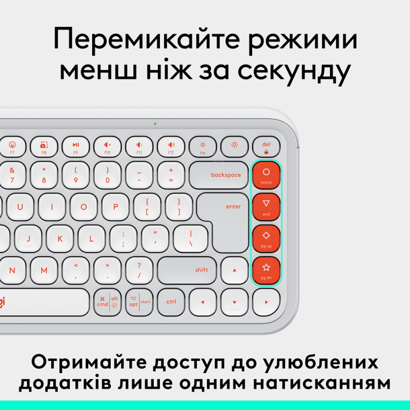 Клавіатура Logitech POP Icon Keys OFF WHITE US INT'L (L920-013072)  (7031708)