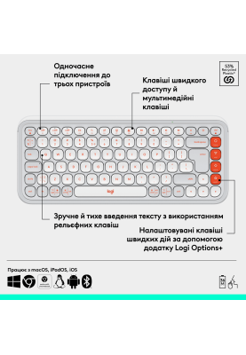 Клавіатура Logitech POP Icon Keys OFF WHITE US INT'L (L920-013072)  (7031708)