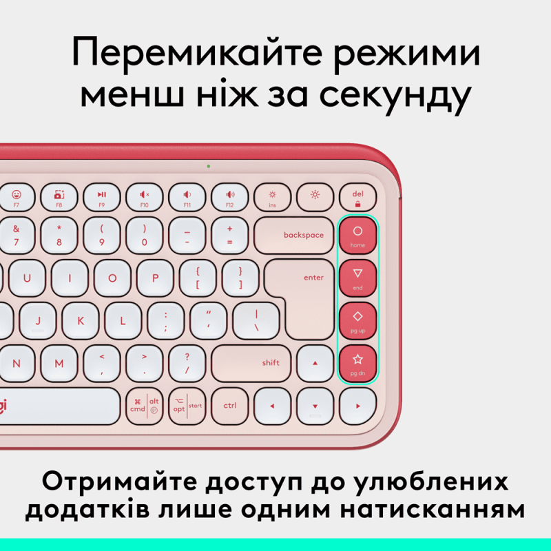 Клавіатура Logitech POP Icon Keys ROSE US INT'L (L920-013073)  (7031709)