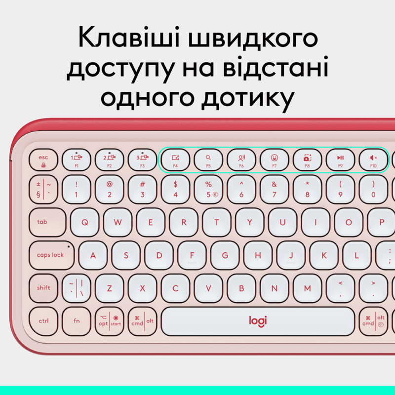 Клавіатура Logitech POP Icon Keys ROSE US INT'L (L920-013073)  (7031709)
