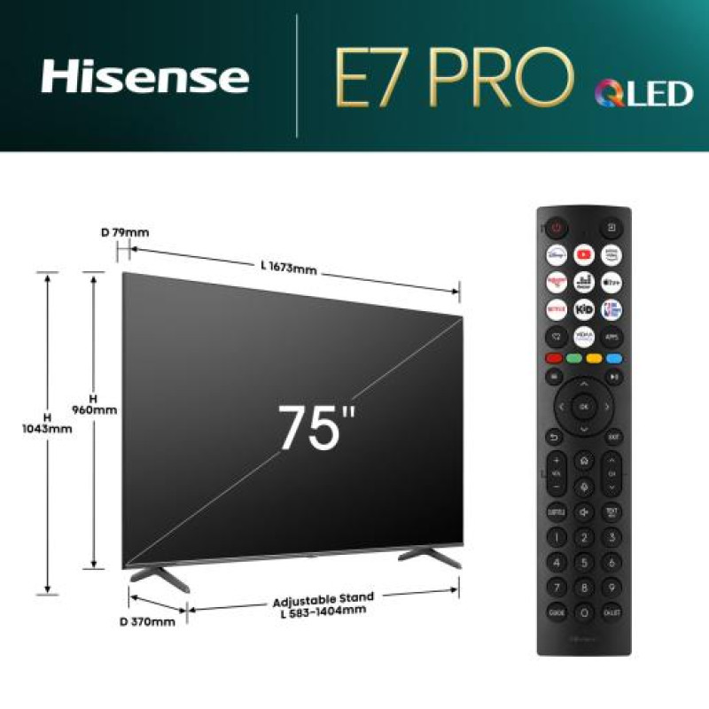 LED-телевізор Hisense 75E7NQ PRO (7078642)