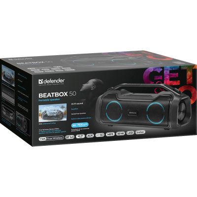 Портативна акустика Defender Beatbox 50 Black (65950) (7055827)
