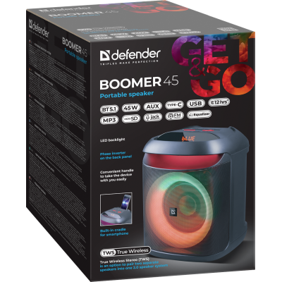 Портативна акустика Defender Beatbox 45 Black (65245) (7109586)