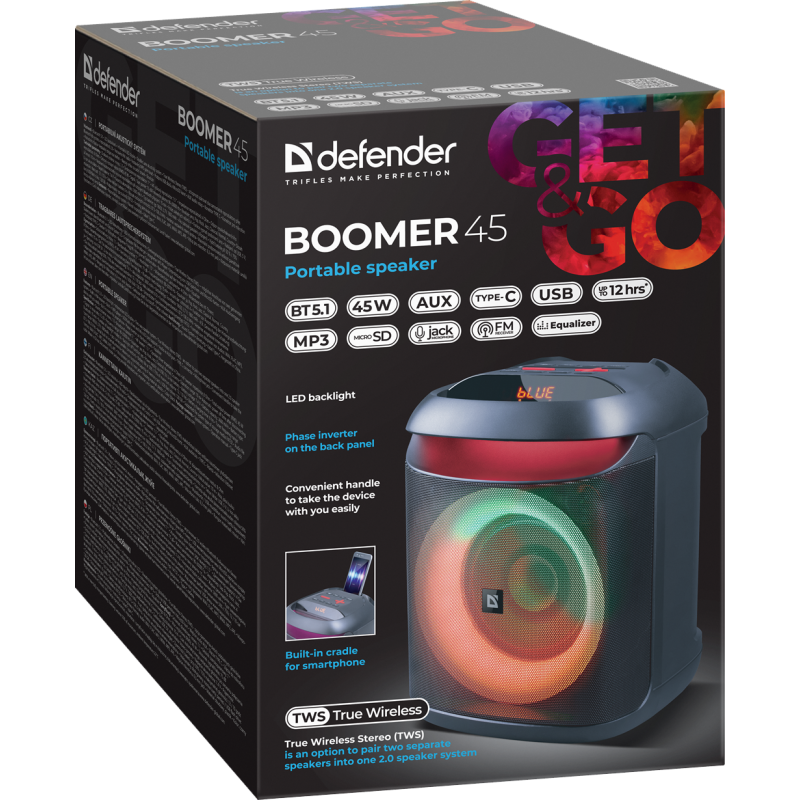 Портативна акустика Defender Beatbox 45 Black (65245) (7109586)