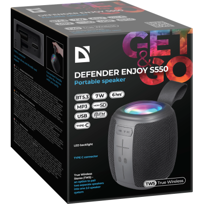 Портативна акустика Defender Enjoy S550 Black (65553)  (7109587)