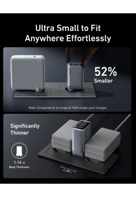 Сетевое зарядне пристрій Anker GaNPrime Charger - 100W, 2xUSB-C PD & 1xUSB-A Foldable Silver (7089458)