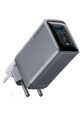 Сетевое зарядне пристрій Anker GaNPrime Charger - 100W, 2xUSB-C PD & 1xUSB-A Foldable Silver (7089458)