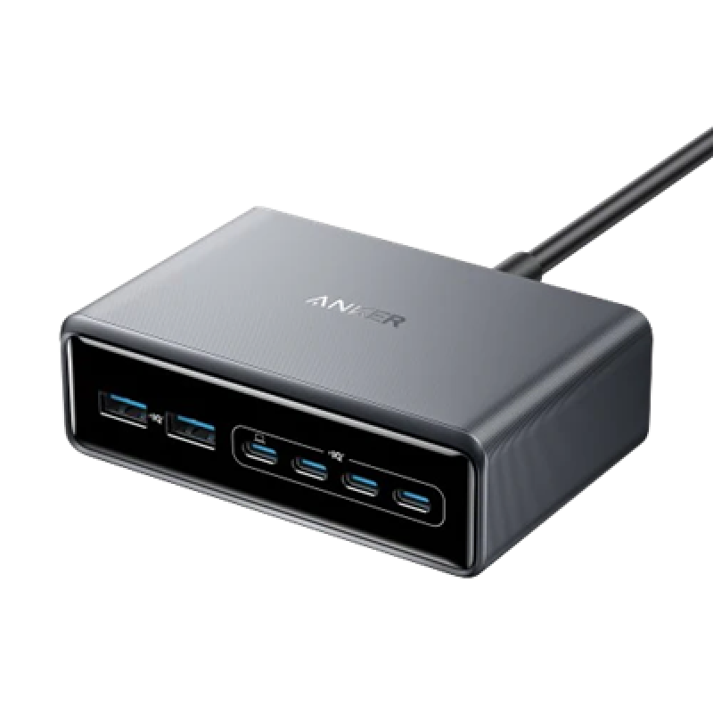 Мережевий зарядний пристрій Anker GaNPrime Charger - 200W, 4xUSB-C PD & 2xUSB-A Black (7121459)
