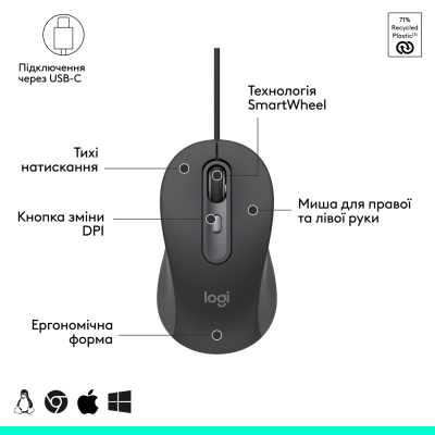 Міша Logitech Signature M520 for Business - GRAPHITE (910-007511) (7129734)