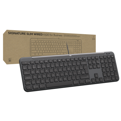 Клавіатура Logitech Signature Slim K620 Wired Keyboard for Business - GRAPHITE (920-013333) (7129737)
