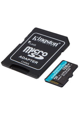 Карта пам'яті Kingston microSD 128GB C10 UHS-I U3 A2 V30 + SD (SDCG4/128GB) (7120094)