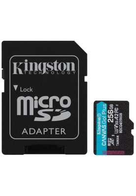 Карта пам'яті Kingston microSD 256GB C10 UHS-I U3 A2 V30 + SD (SDCG4/256GB) (7120095)