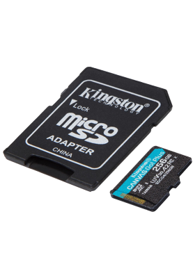 Карта пам'яті Kingston microSD 256GB C10 UHS-I U3 A2 V30 + SD (SDCG4/256GB) (7120095)