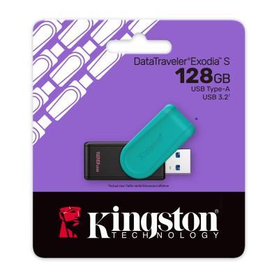 Flash Drive Kingston DTXS 128GB USB 3.2 Gen 1 DataTraveler Exodia S (7128636) Flash Drive Kingston DTXS 128GB USB 3.2 Gen 1 DataTraveler Exodia S (7128636)