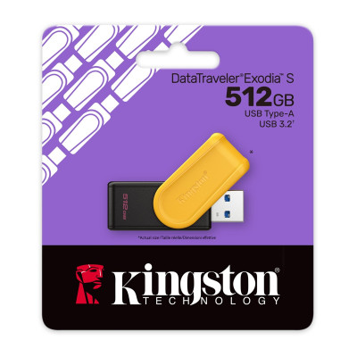 Flash Drive Kingston DTXS 512GB USB 3.2 Gen 1 DataTraveler Exodia S (7128638) Flash Drive Kingston DTXS 512GB USB 3.2 Gen 1 DataTraveler Exodia S (7128638)