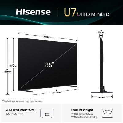 LED-телевізор Hisense 85U7Q (7134208) LED-телевізор Hisense 85U7Q (7134208)