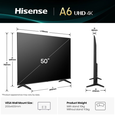 LED-телевізор Hisense 50A6Q (7134232)