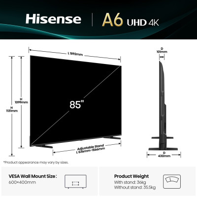 LED-телевізор Hisense 85A6Q (7134237) LED-телевізор Hisense 85A6Q (7134237)