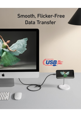 Кабель Anker USB-C to USB-C - 0.9m 240W 20 Gbps 4K Video Tranfer Bio-Nylon Black (7133643)