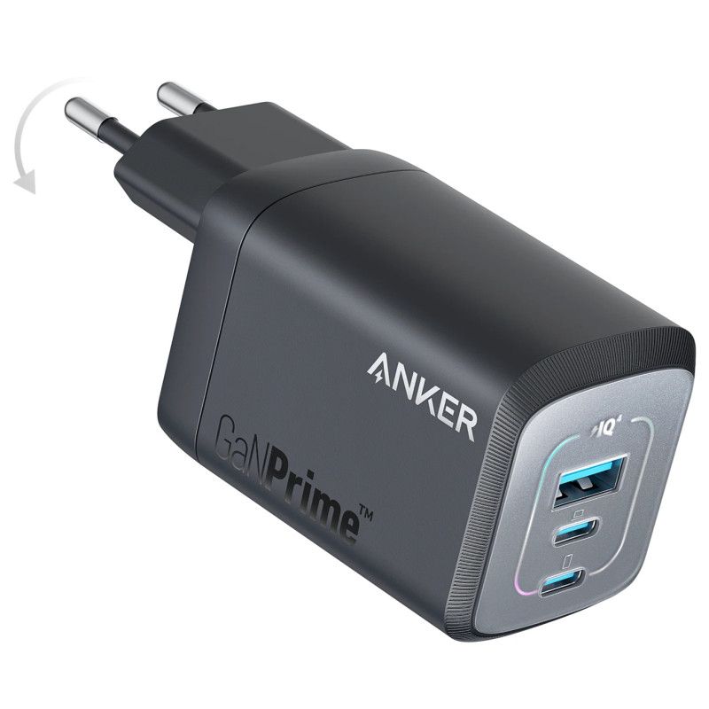 Мережевий зарядний пристрій Anker GaNPrime Charger - 67W, 2xUSB-C PD & 1xUSB-A Black (7133644)