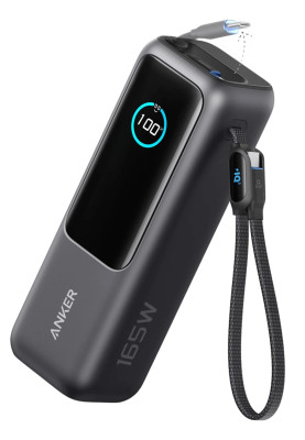 Портативний зарядний пристрій Anker 25000 mAh 165W PD Built-In Double USB-C Cables Black (7133683)