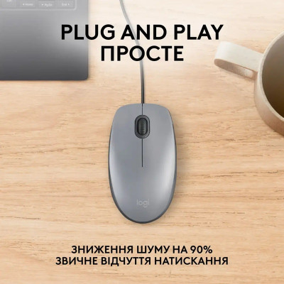 Міша Logitech M110 Silent-MID GRAY-USB-AKOYA (6857585) Міша Logitech M110 Silent-MID GRAY-USB-AKOYA (6857585)